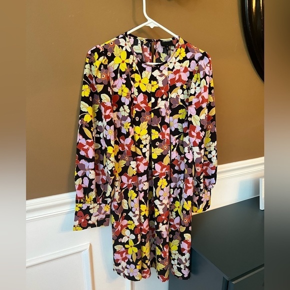 Who What Wear Black Warm Floral Pleated Dress Size Small - Picture 2 of 5